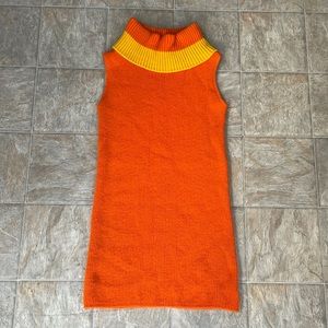 Vintage Orange Knit Mini Dress